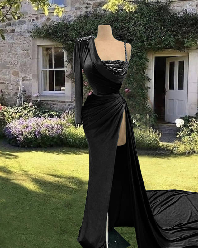 Black velvet outlet prom dresses