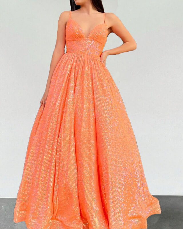 bright orange prom dresses