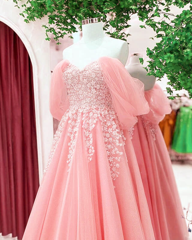 Bright pink clearance ball gown