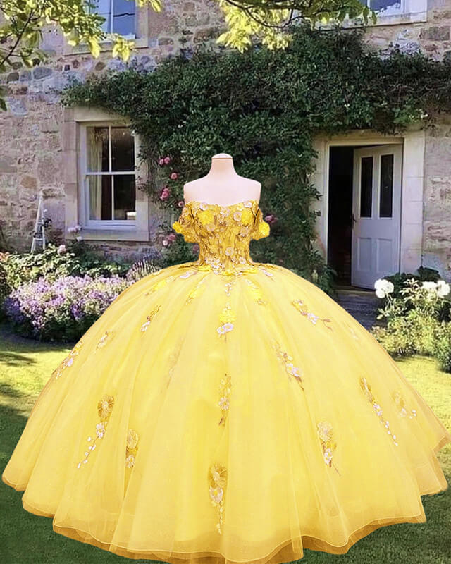 Quinceaner Dresses 15 dress tagged color yellow Lisposa