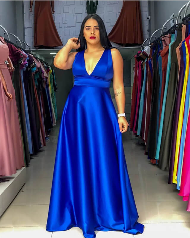 Women's plus size hot sale royal blue dress