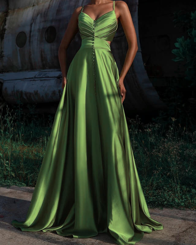 Sage Green Floor Length Dress