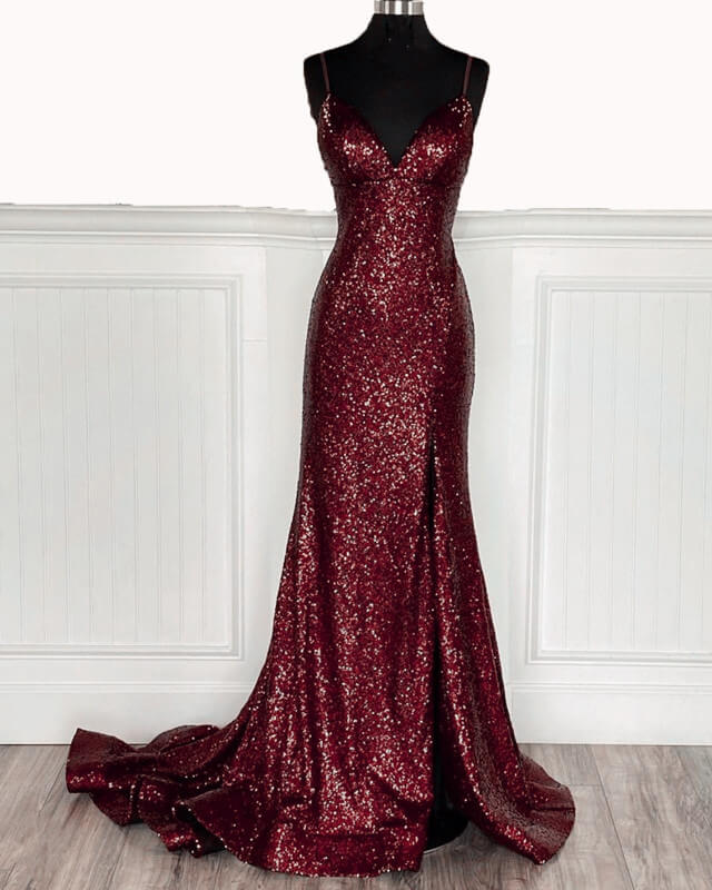 Burgundy sequin 2024 bridesmaid dresses