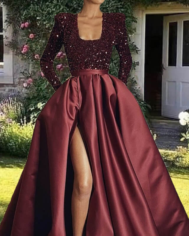 Sequin bridesmaid best sale dresses burgundy