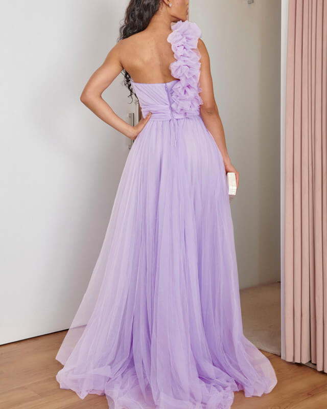 Lilac Chiffon Prom Dress