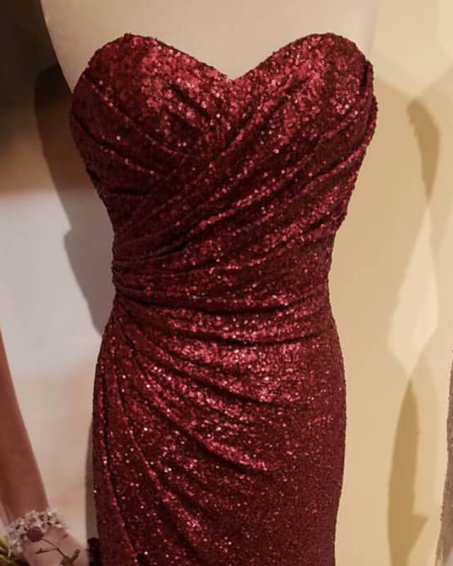 burgundy sequin bridesmaid dresses