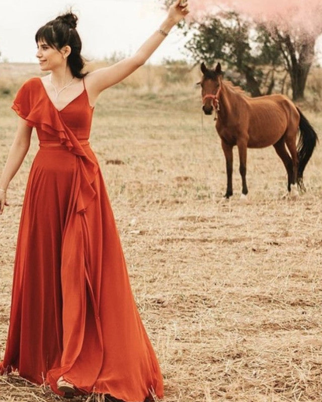 yellow orange bridesmaid dresses