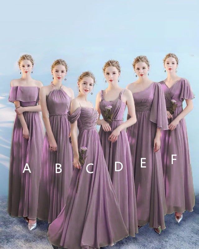 Dusty Mauve Bridesmaid Dresses Mixed Style Lisposa