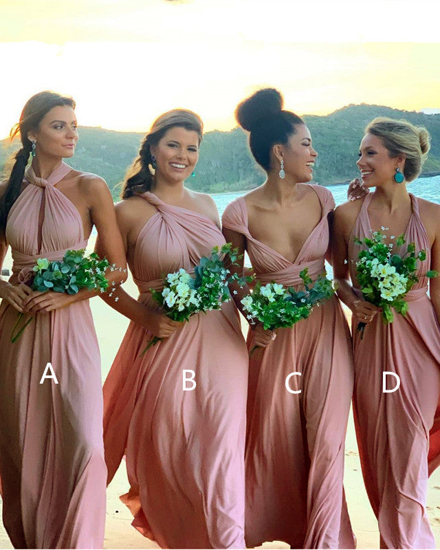 Dusky pink dress bridesmaid sale