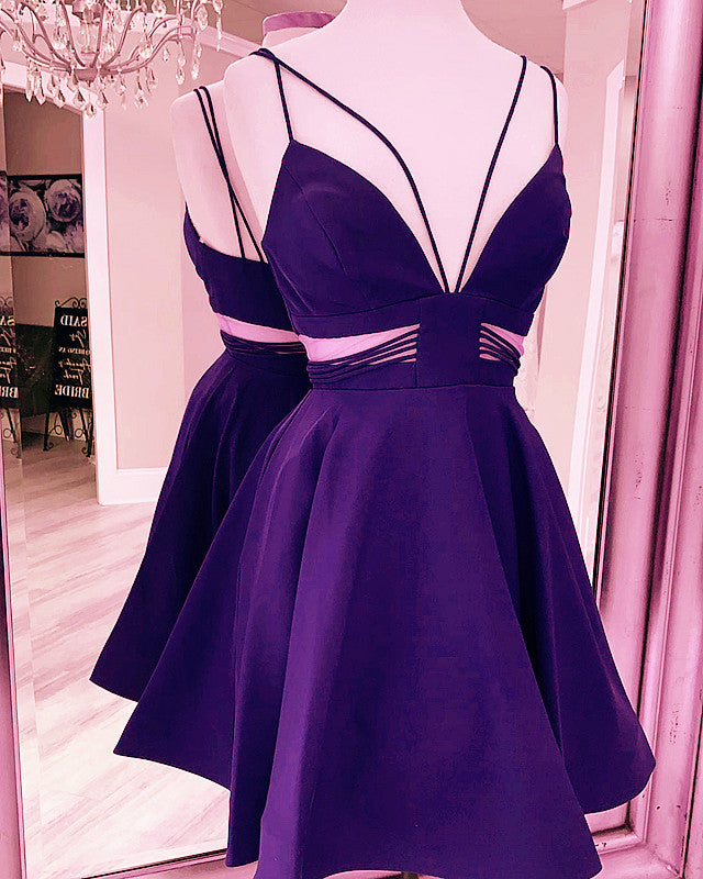 Dark purple clearance homecoming dress