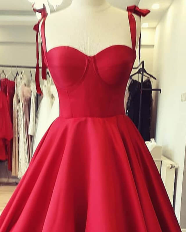 Short Prom Dress Red Corset