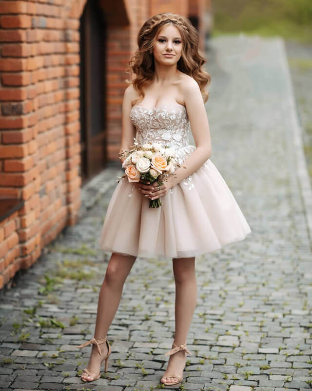 Champagne hoco clearance dress