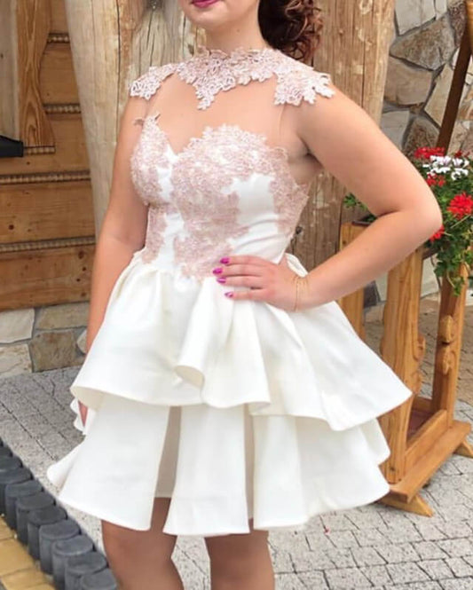 White Ruffles Party Dress