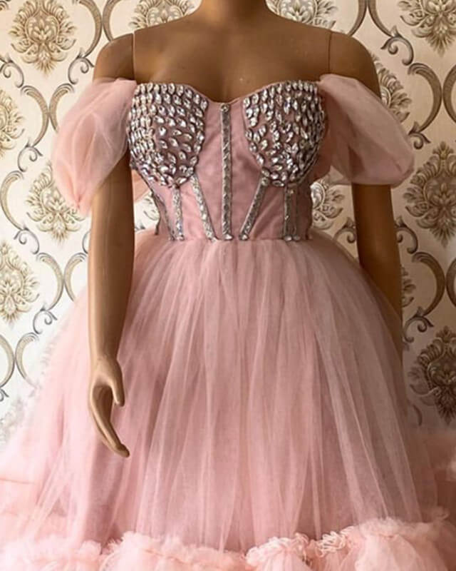 Pink Short Puffy Dress