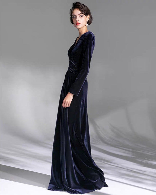 Velvet modest clearance dress