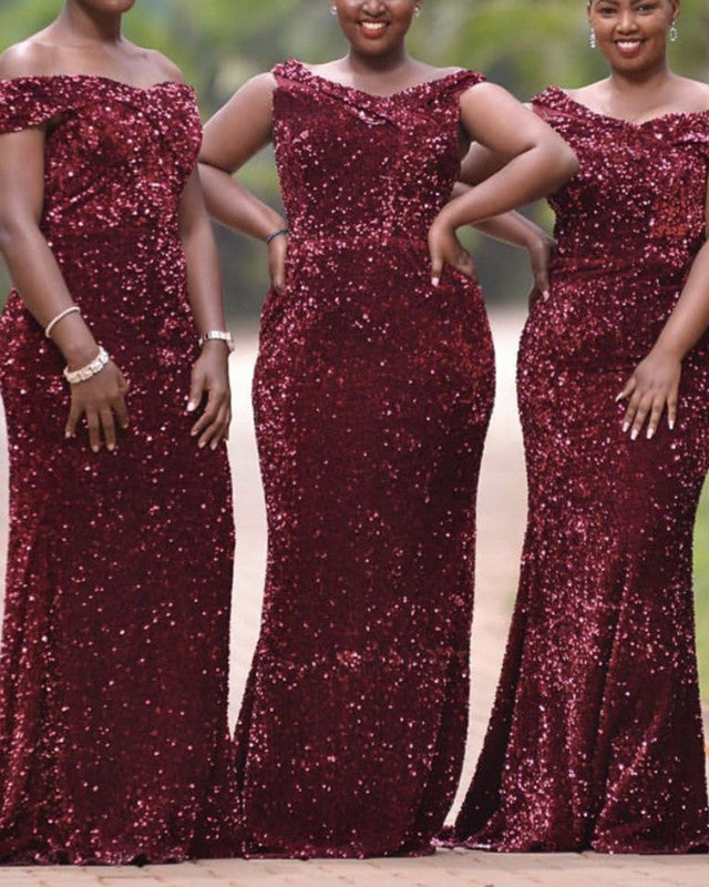 Maroon sequin outlet bridesmaid dress