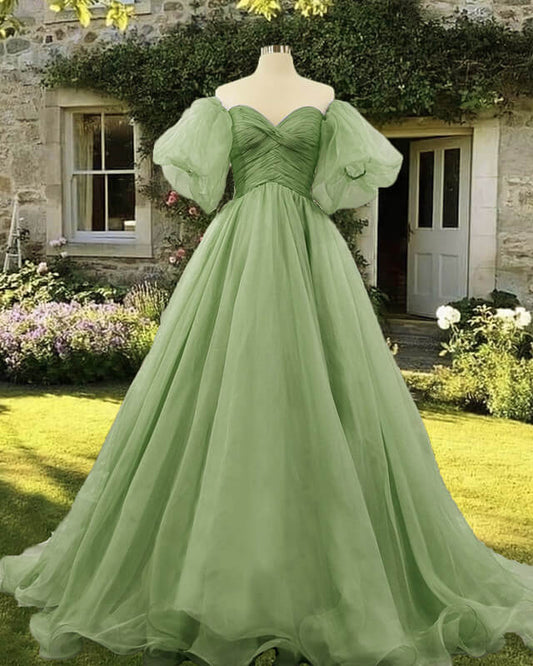 Sage Ball Gown Prom Dress