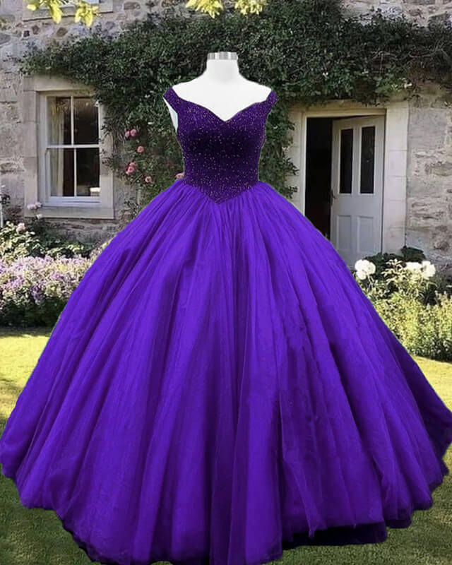 quinceanera dress purple with black