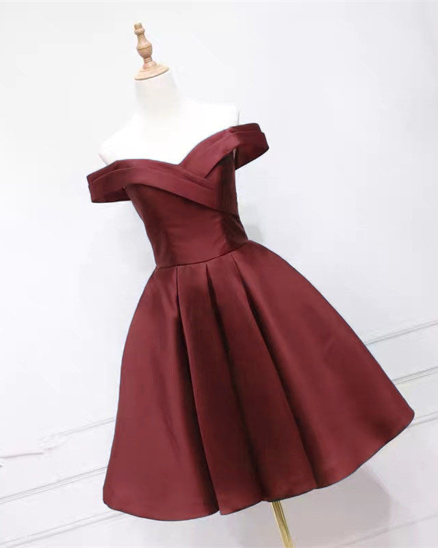 Short Maroon Bridesmaid Dresses