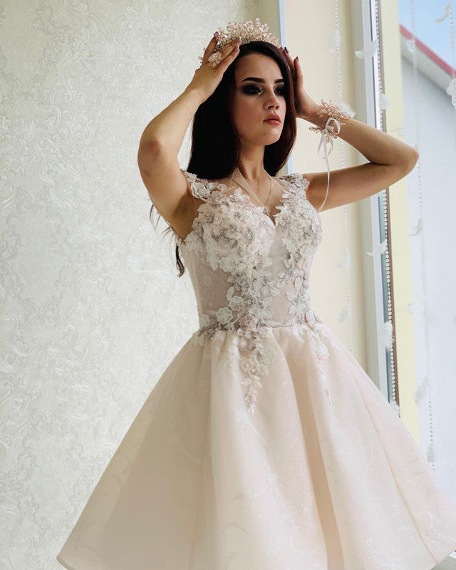 Short princess wedding clearance dress