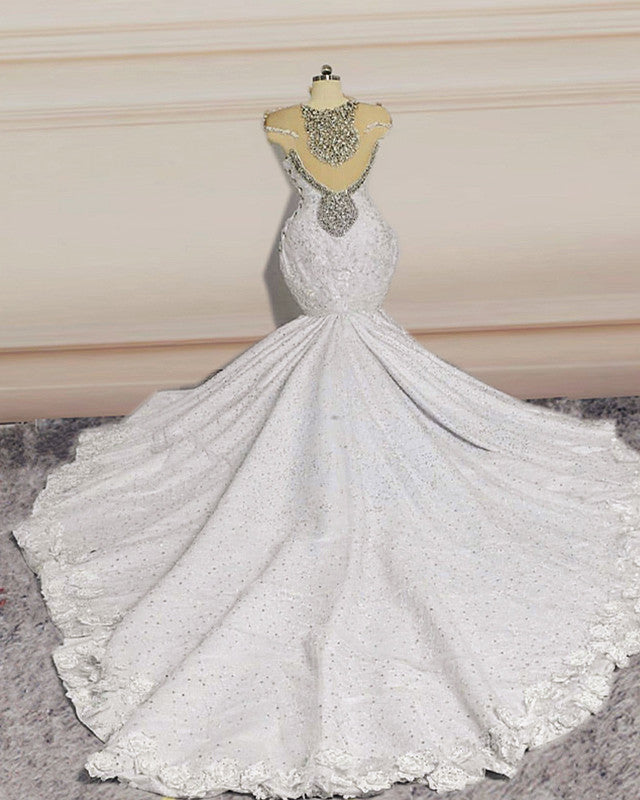 Crystal beaded mermaid outlet wedding dress