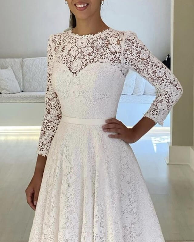 Modest Tea Length Wedding Dresses